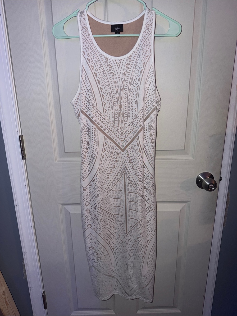 Mossimo Supply Co. Cream geometric overlay dress.